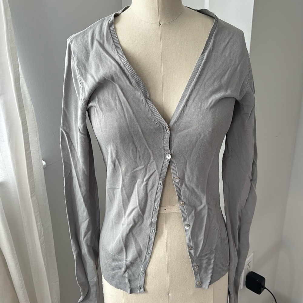BCBG Maxazria Silver-Blue Cardigan